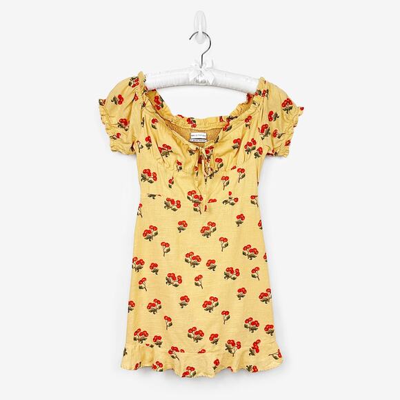 Urban Outfitters Magpie Mini Dress Small Cherry Cotton Kitsch Girlcore Summer - Picture 1 of 4